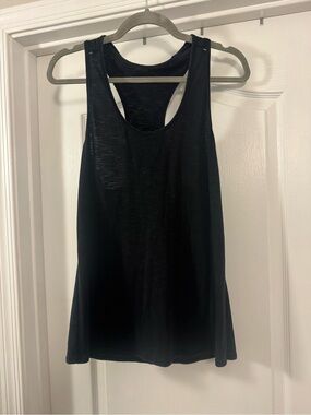 Lululemon Athletica Black Heathered Racerback Tank with Mesh Details